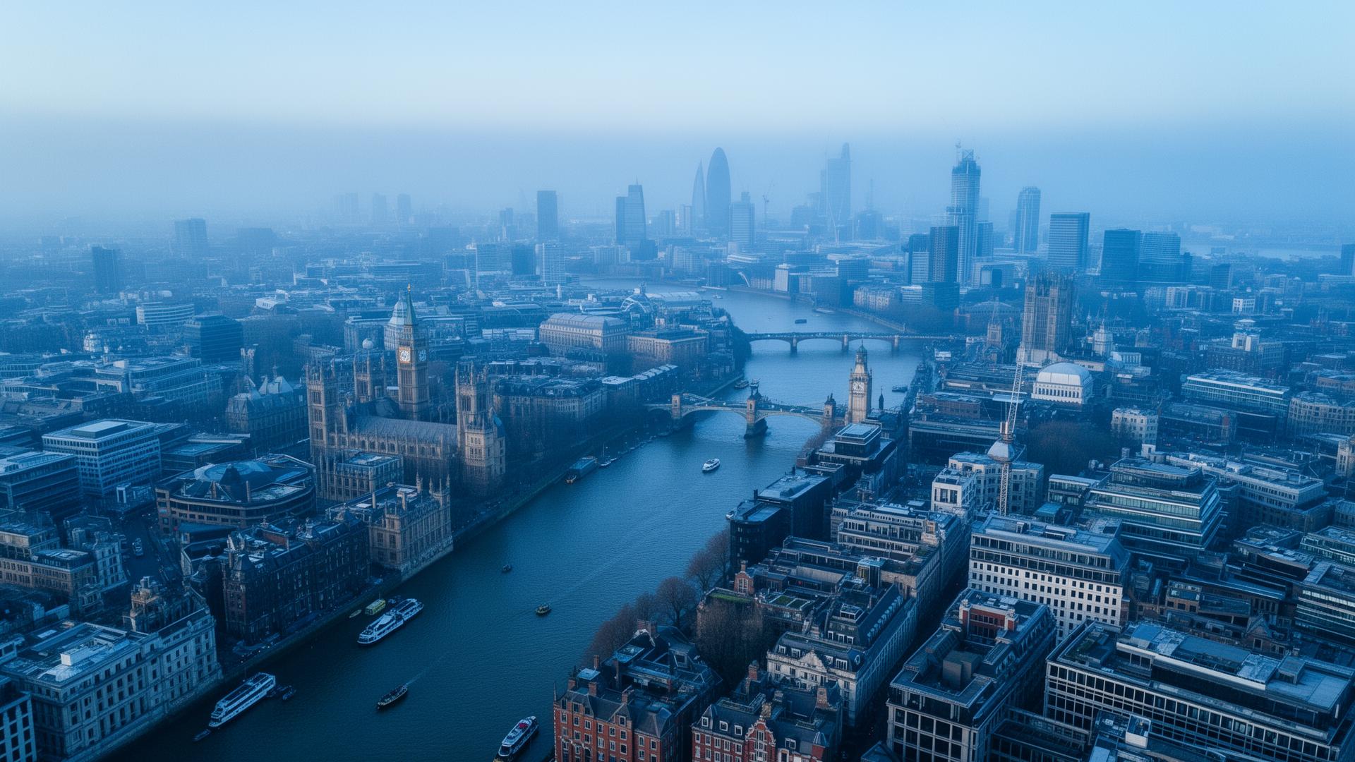Aerial UK property landscape